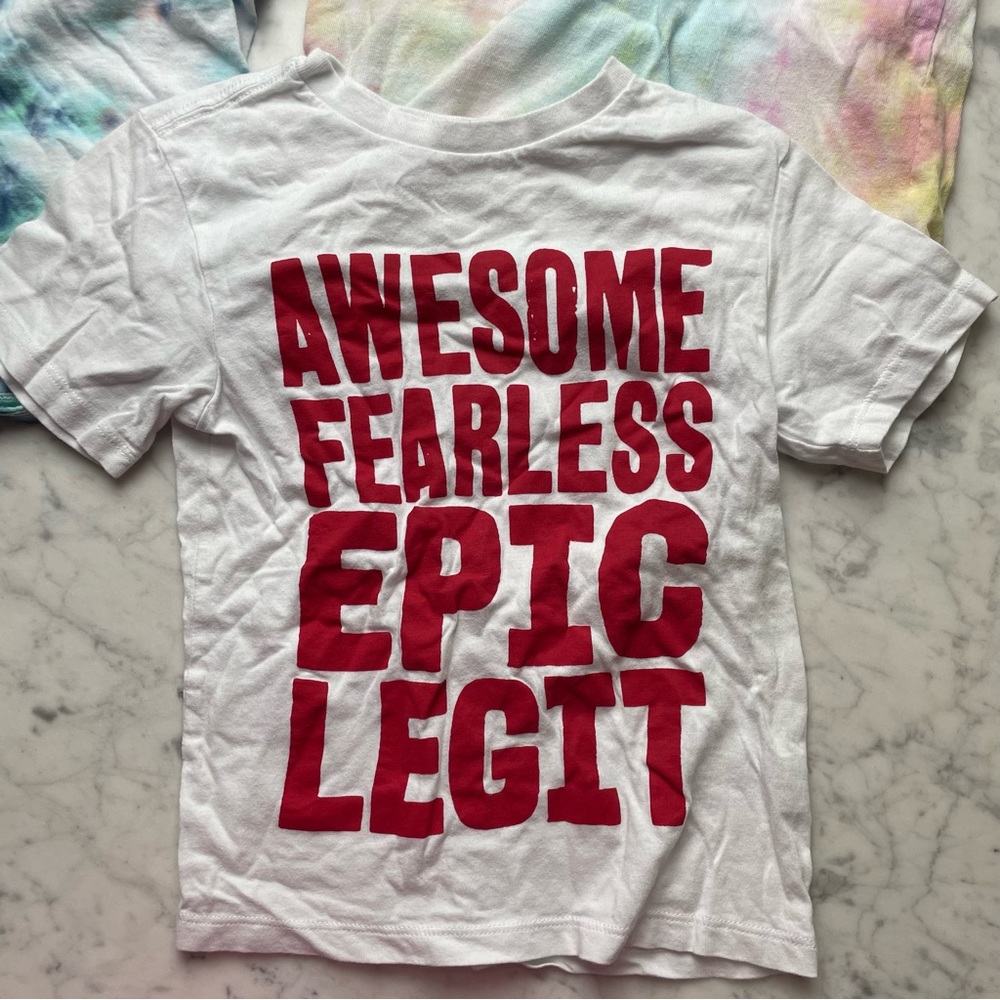 Children's Place Awesome Fearless Epic Legit Tie-Dye T-Shirts - Picture 2 of 10